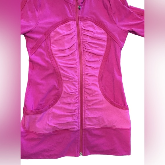 Lululemon Paris pink pure balance long sleeve full zip logo jacket thumb holes 6 - Picture 4 of 7